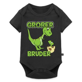 Dino Großer Bruder By the Manzanitas - Baby Premium Kurzarmbody - Schwarz - Vorne