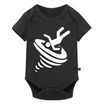 Lustige Tornado-Logo-Sturm-Jäger-Geschenk - Baby Premium Kurzarmbody - Schwarz - Vorne