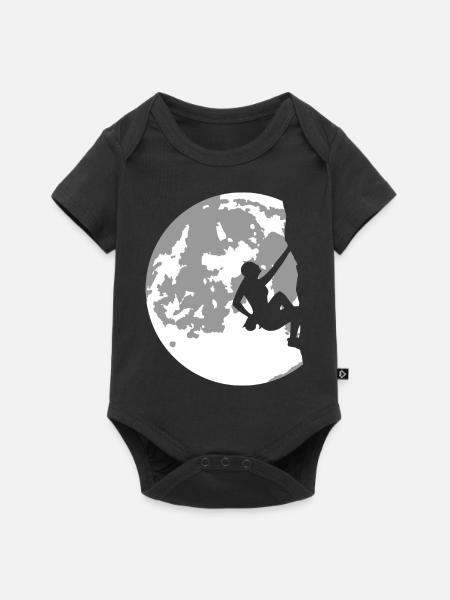 Vollmond und Klettern - Natur und Sport - Baby Premium Kurzarmbody - Schwarz