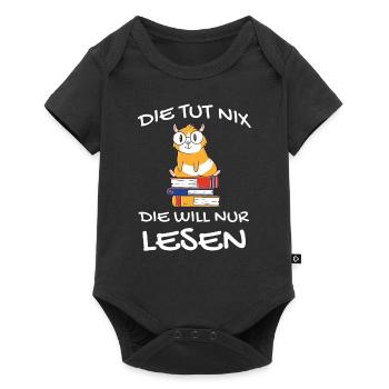 Die tut nix die will nur Bücher lesen Bücherwurm - Baby Premium Kurzarmbody - Schwarz - Vorne