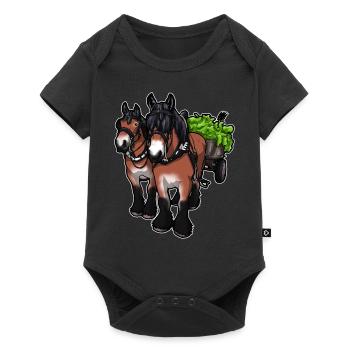 Carriage Driving Horses Cold Blood Gift Funny - Baby Premium short-sleeve bodysuit - black - Front