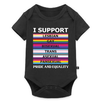 Rainbow Kleidung Regenbogen Mann Pride outfit - Baby Premium Kurzarmbody - Schwarz - Vorne