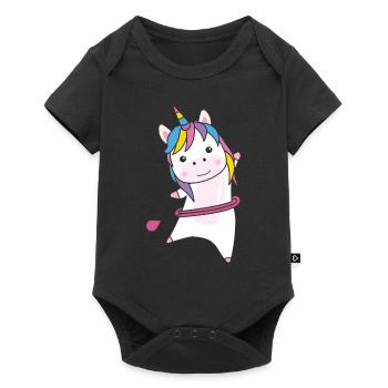 Licorne les licornes smart hoop sport licornes - Body à manches courtes Premium Bébé - noir - Devant