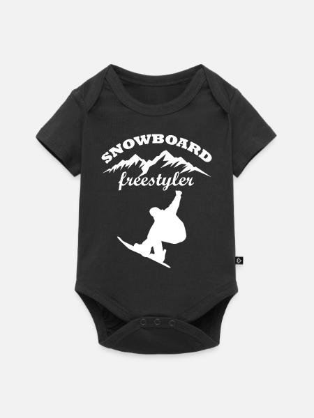 Snowboard Snowboarder - Baby Premium Kurzarmbody - Schwarz