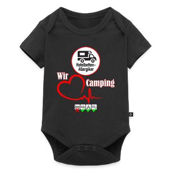 Wir lieben Camping - Baby Premium Kurzarmbody - Schwarz - Vorne