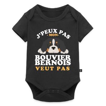 Mon bouvier bernois ne veut pas - Body à manches courtes Premium Bébé - noir - Devant