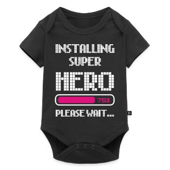 INSTALLS SUPER HERO - Baby Premium short-sleeve bodysuit - black - Front