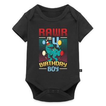 Birthday Trex Dinosaur 4th Birthday Boy - Baby Premium short-sleeve bodysuit - black - Front