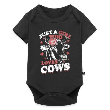 Cow girl just a girl who loves cows - Baby Premium short-sleeve bodysuit - black - Front