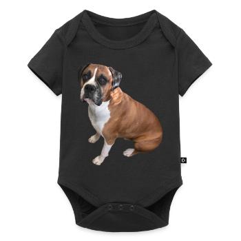 Boxer chien - Body à manches courtes Premium Bébé - noir - Devant