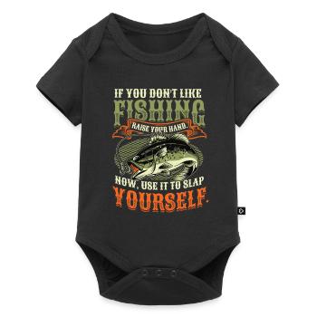 Drôle de pêche en disant Fischer - Body à manches courtes Premium Bébé - noir - Devant