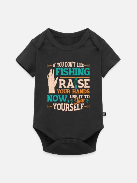 Lustiger Angelspruch Fischer - Baby Premium Kurzarmbody - Schwarz