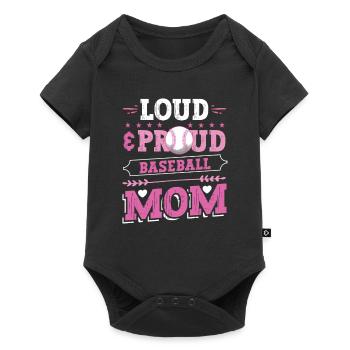Mère de baseball bruyante et fière - Body à manches courtes Premium Bébé - noir - Devant