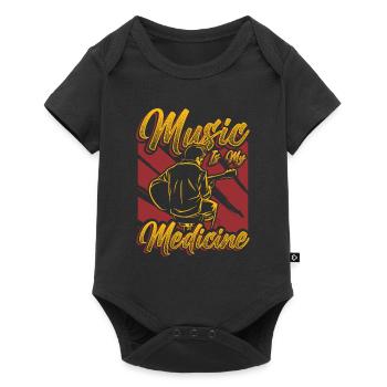 Music is my medicine Music lovers - Baby Premium short-sleeve bodysuit - black - Front
