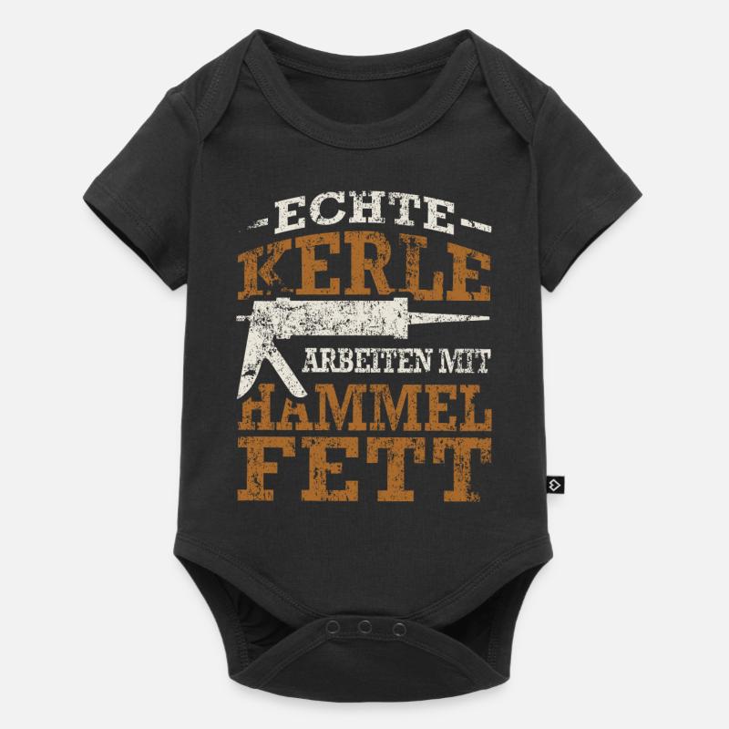 Fließenleger Silikon Hammelfett Spruch Geschenk - Baby Premium Kurzarmbody - Schwarz