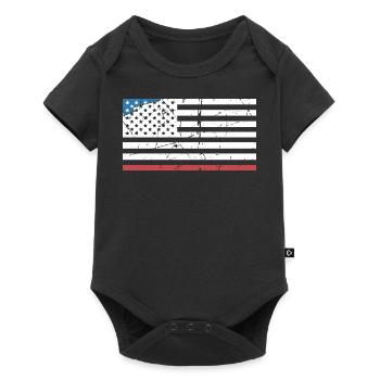 USA Vintage Flagge kreativ - Baby Premium Kurzarmbody - Schwarz - Vorne
