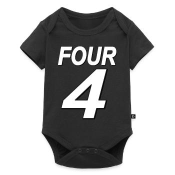 Number 4 I am 4 years old 4th birthday gift - Baby Premium short-sleeve bodysuit - black - Front