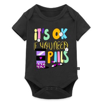 Médicament Pilule Prendre Tablet Idée Cadeau - Body à manches courtes Premium Bébé - noir - Devant