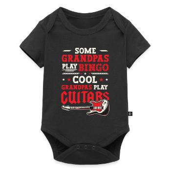 Cool grandpas play guitar - Baby Premium short-sleeve bodysuit - black - Front