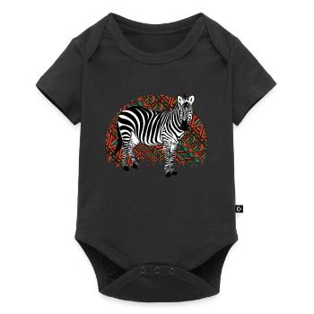 Zebra Africa Horse Hipster Gift Animal Stripe - Baby Premium short-sleeve bodysuit - black - Front