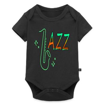 Jazz Musique Trompette Jouer Musiciens Idée Cadeau - Body à manches courtes Premium Bébé - noir - Devant