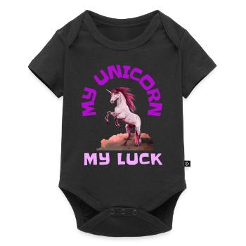 My Unicorn My Happiness Fable Fairy Tale Idée cadeau - Body à manches courtes Premium Bébé - noir - Devant