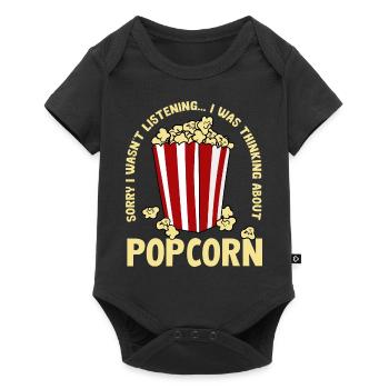Über Popcorn nachdenken Ironisches Sprichwort - Baby Premium Kurzarmbody - Schwarz - Vorne