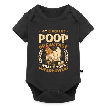 My chickens poop the breakfast. - Baby Premium short-sleeve bodysuit - black - Front