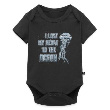J’ai perdu mon cœur à cause des méduses de l’océan - Body à manches courtes Premium Bébé - noir - Devant