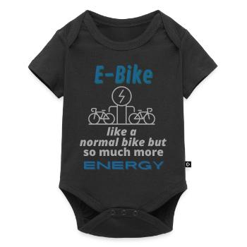 E-bike e-bike bike ebike ride electric bike - Baby Premium short-sleeve bodysuit - black - Front