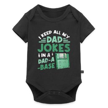 Ich behalte alle Witze meines Vaters. - Baby Premium Kurzarmbody - Schwarz - Vorne