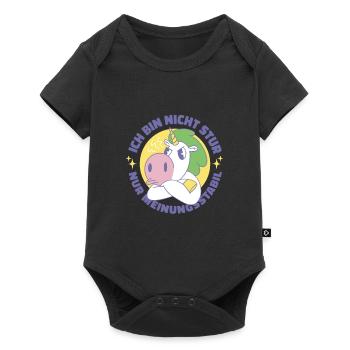 Ich Bin Nicht Stur Nur Meinungsstabil Ego - Baby Premium Kurzarmbody - Schwarz - Vorne