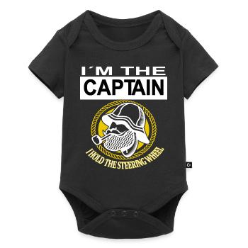 Ich bin Kapitän Bootsfahrt Yacht Boot Kreuzfahrt - Baby Premium Kurzarmbody - Schwarz - Vorne
