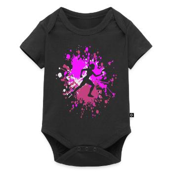 Athletics Marathon Woman Color Splash - Baby Premium Kurzarmbody - Schwarz - Vorne