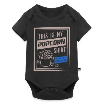 Popcorn-Zitat-Filme für gesundes Essen - Baby Premium Kurzarmbody - Schwarz - Vorne