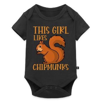 Fille Aime Les Chipmunks Mignon Forêt Animal - Body à manches courtes Premium Bébé - noir - Devant