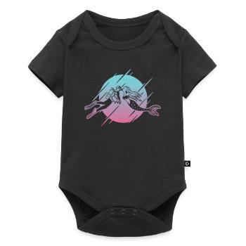 Plongeur sous-marin embrassant la sirène - Body à manches courtes Premium Bébé - noir - Devant