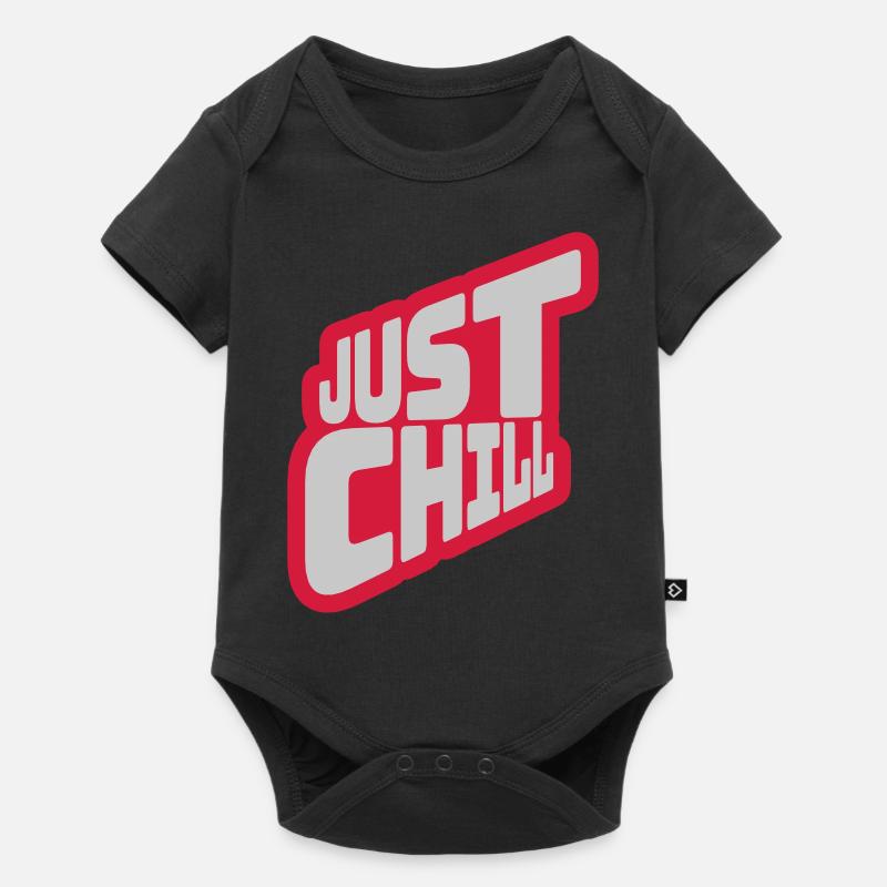 Just Chill Text Logo - Baby Premium Kurzarmbody - Schwarz