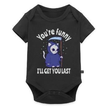 Drôle Grim Reaper Cat Costume d’Halloween - Body à manches courtes Premium Bébé - noir - Devant
