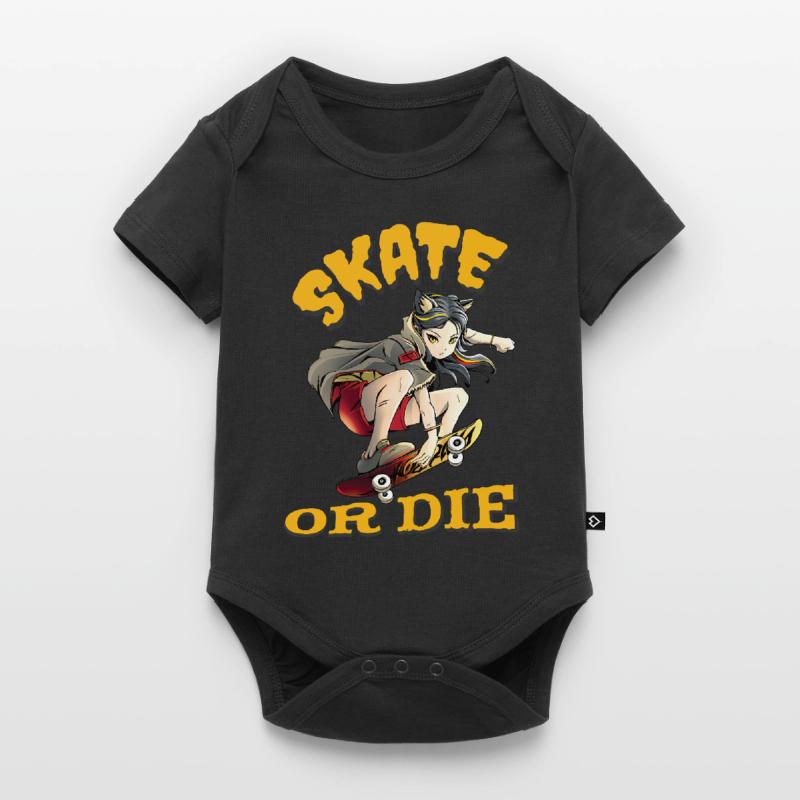 Skate oder stirb Skateboarder Anime Mädchen Baby Premium Kurzarmbody