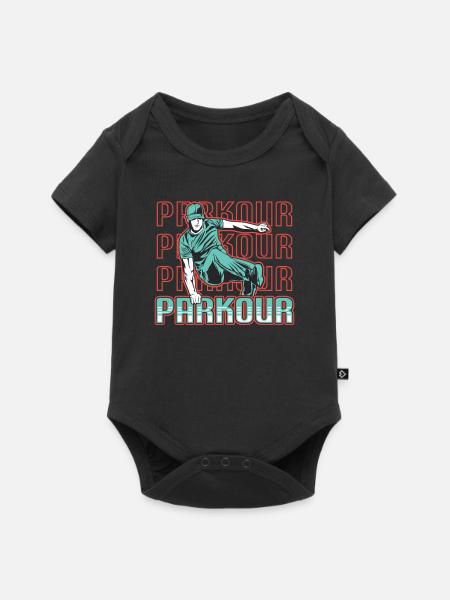Freelaufender Parkour - Baby Premium Kurzarmbody - Schwarz