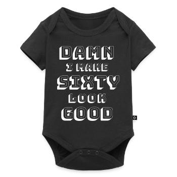 60e anniversaire - Body à manches courtes Premium Bébé - noir - Devant
