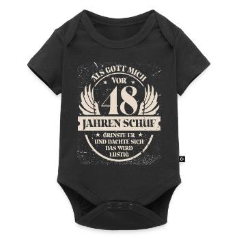 Als Gott mich vor 48 Jahren schuf grinste er - Baby Premium Kurzarmbody - Schwarz - Vorne
