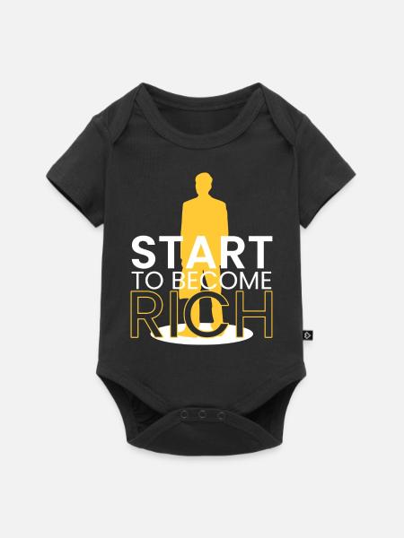 beginnen, reich zu werden - Baby Premium Kurzarmbody - Schwarz