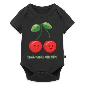 Enchanting cherry - Baby Premium short-sleeve bodysuit - black - Front
