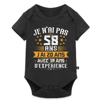 Je n'ai pas 58 ans, Cadeau d'anniversaire 58 ans - Body à manches courtes Premium Bébé - noir - Devant
