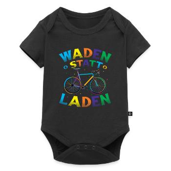 Waden Statt Laden, Mountain Bike, MTB. - Baby Premium Kurzarmbody - Schwarz - Vorne