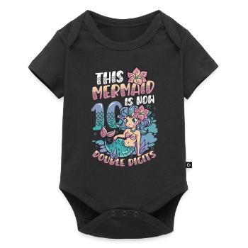 This mermaid is now 10.double digits. - Baby Premium short-sleeve bodysuit - black - Front