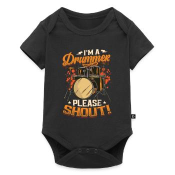 Je suis un batteur s’il vous plaît crier - Body à manches courtes Premium Bébé - noir - Devant