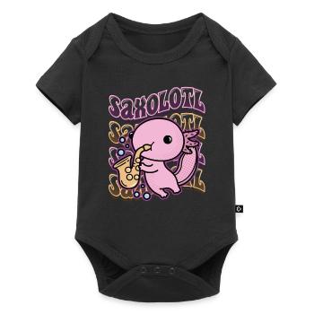 Saxolotl Axolotl joue du saxophone - Body à manches courtes Premium Bébé - noir - Devant